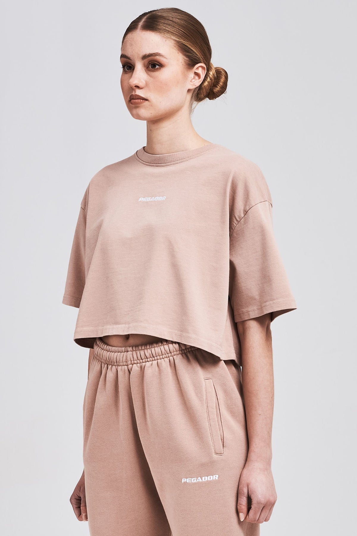 LAYLA OVERSIZED CROPPED TEE WASHED ROSE - Drakkar shop