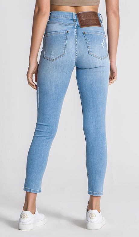 LIGHT BLUE CORE RIPPED JEANS - Drakkar shop