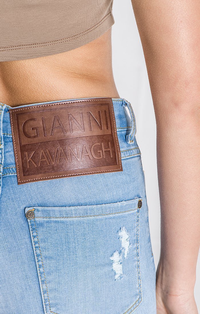 LIGHT BLUE CORE RIPPED JEANS - Drakkar shop