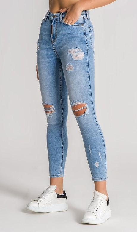 Light Blue Ripped Jeans - Drakkar shop