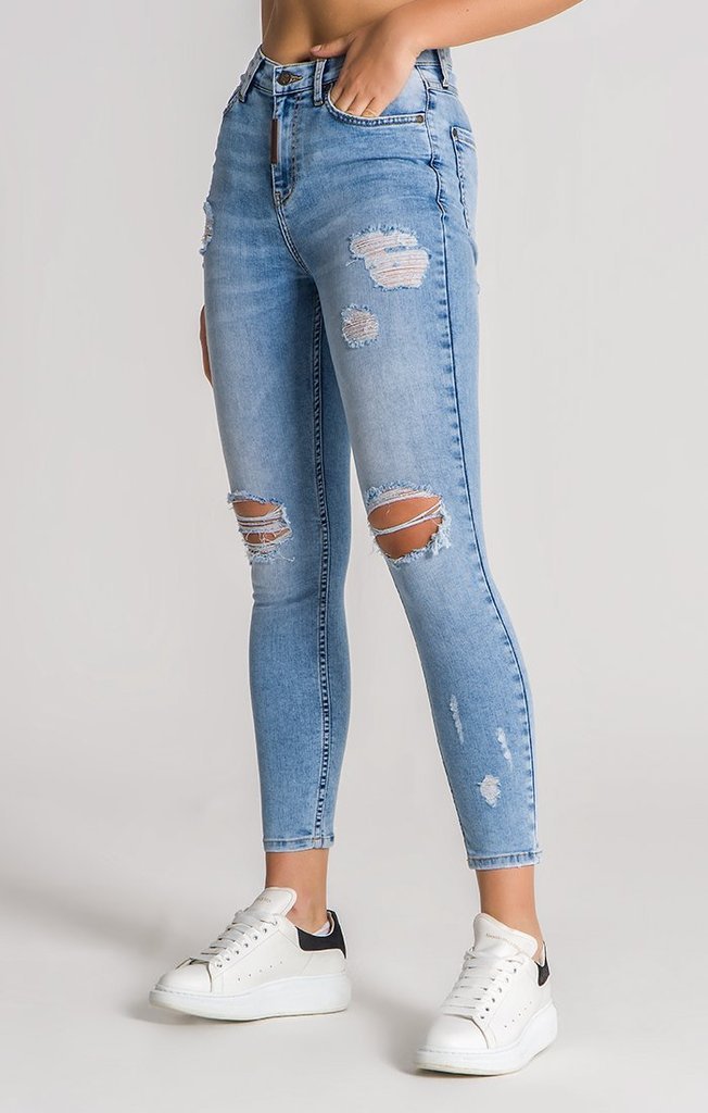 Light Blue Ripped Jeans - Drakkar shop