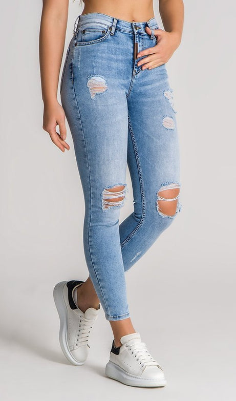 Light Blue Ripped Jeans - Drakkar shop