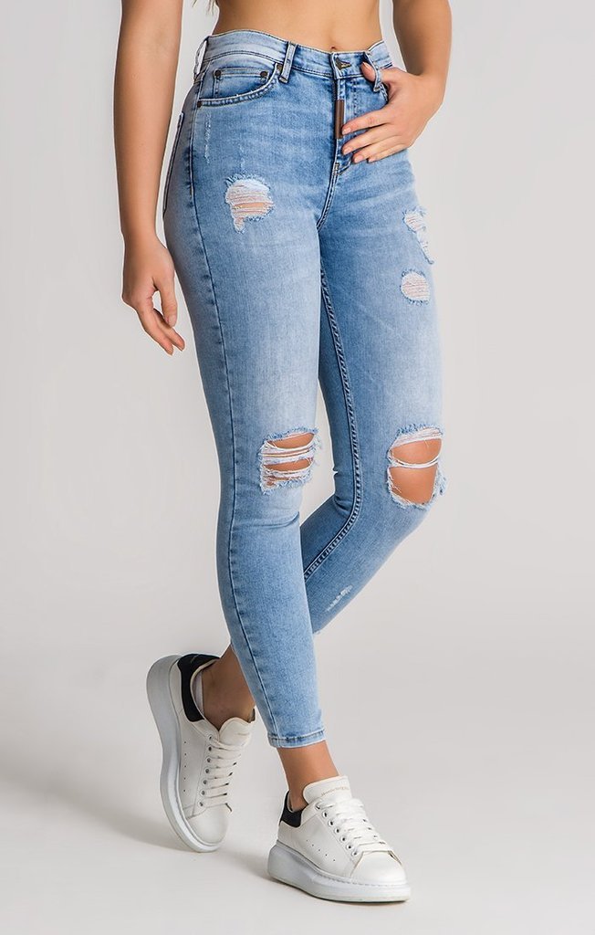 Light Blue Ripped Jeans - Drakkar shop
