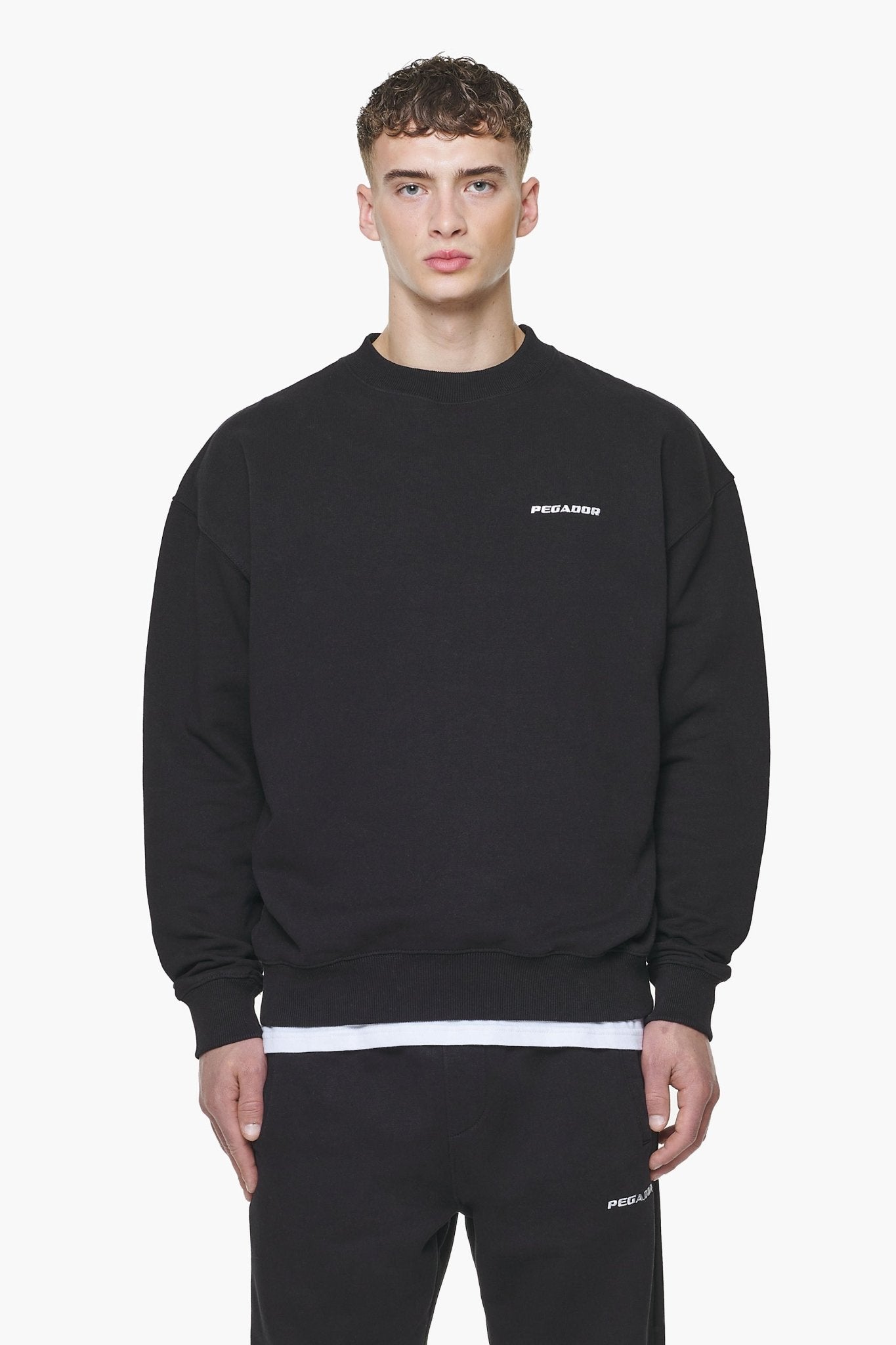 LOGO OVERSIZED SWEATER VINTAGE WASHED ONYX BLACK - Drakkar shop