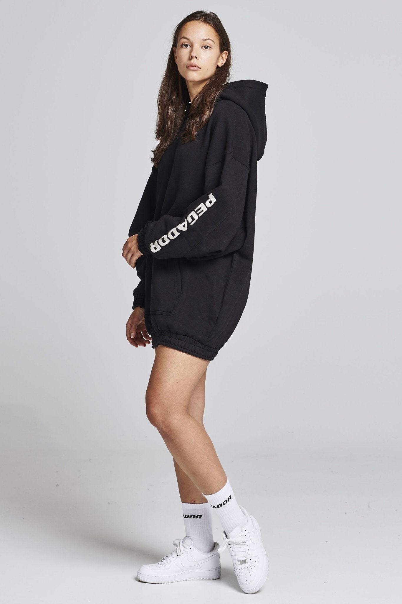 LOMITA OVERSIZED HOODIE DRESS BLACK Drakkar shop