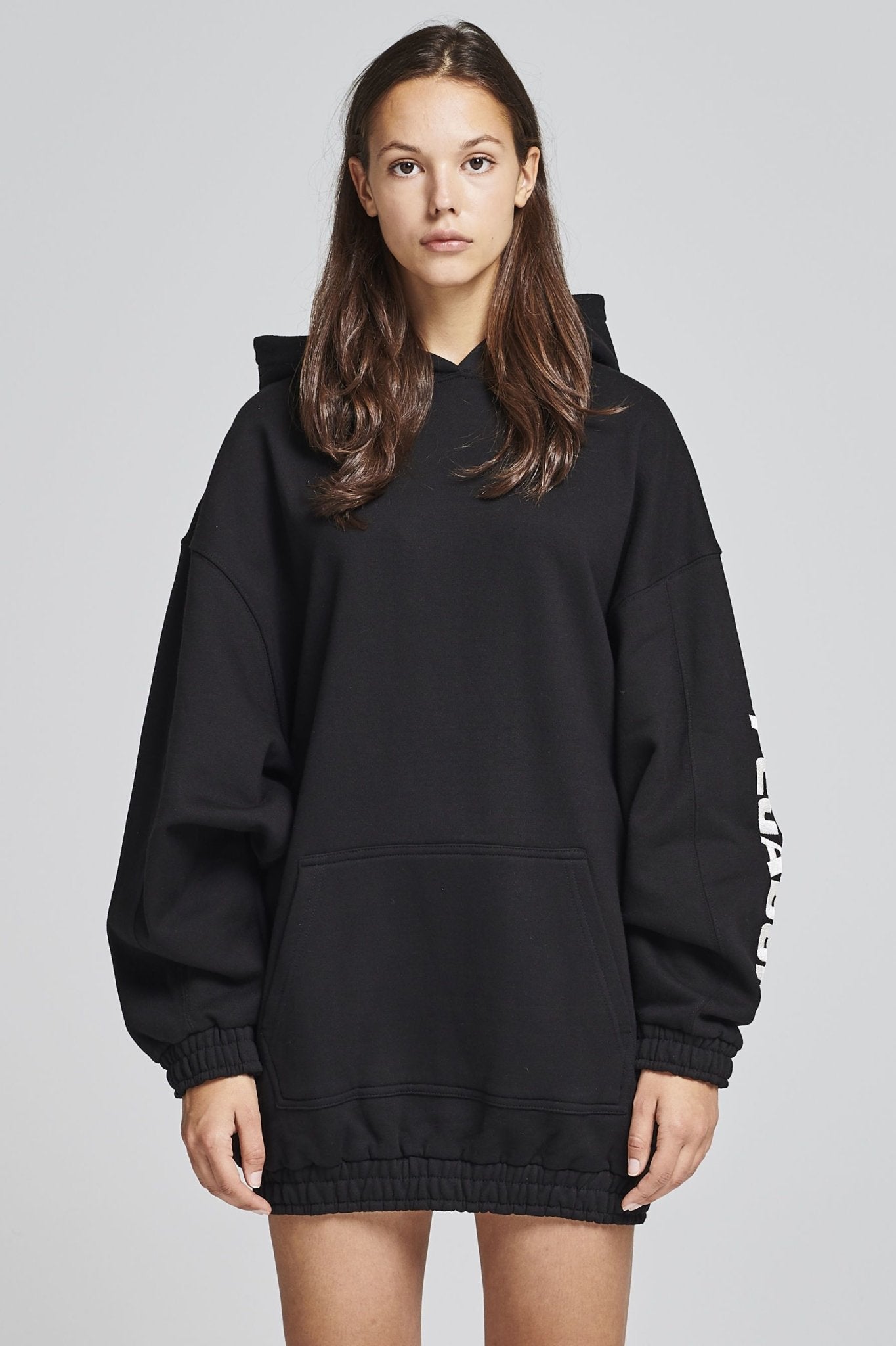 LOMITA OVERSIZED HOODIE DRESS BLACK Drakkar shop