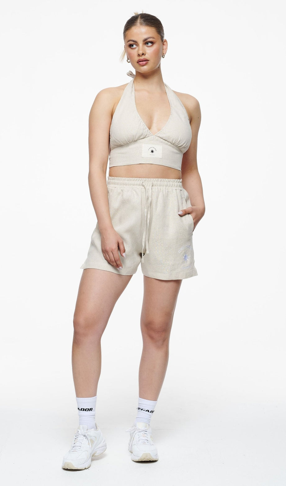 MOLLI CANVAS NECKHOLDER TOP UNBLEACHED - Drakkar shop