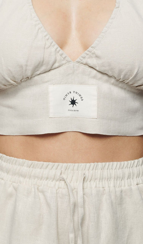 MOLLI CANVAS NECKHOLDER TOP UNBLEACHED - Drakkar shop