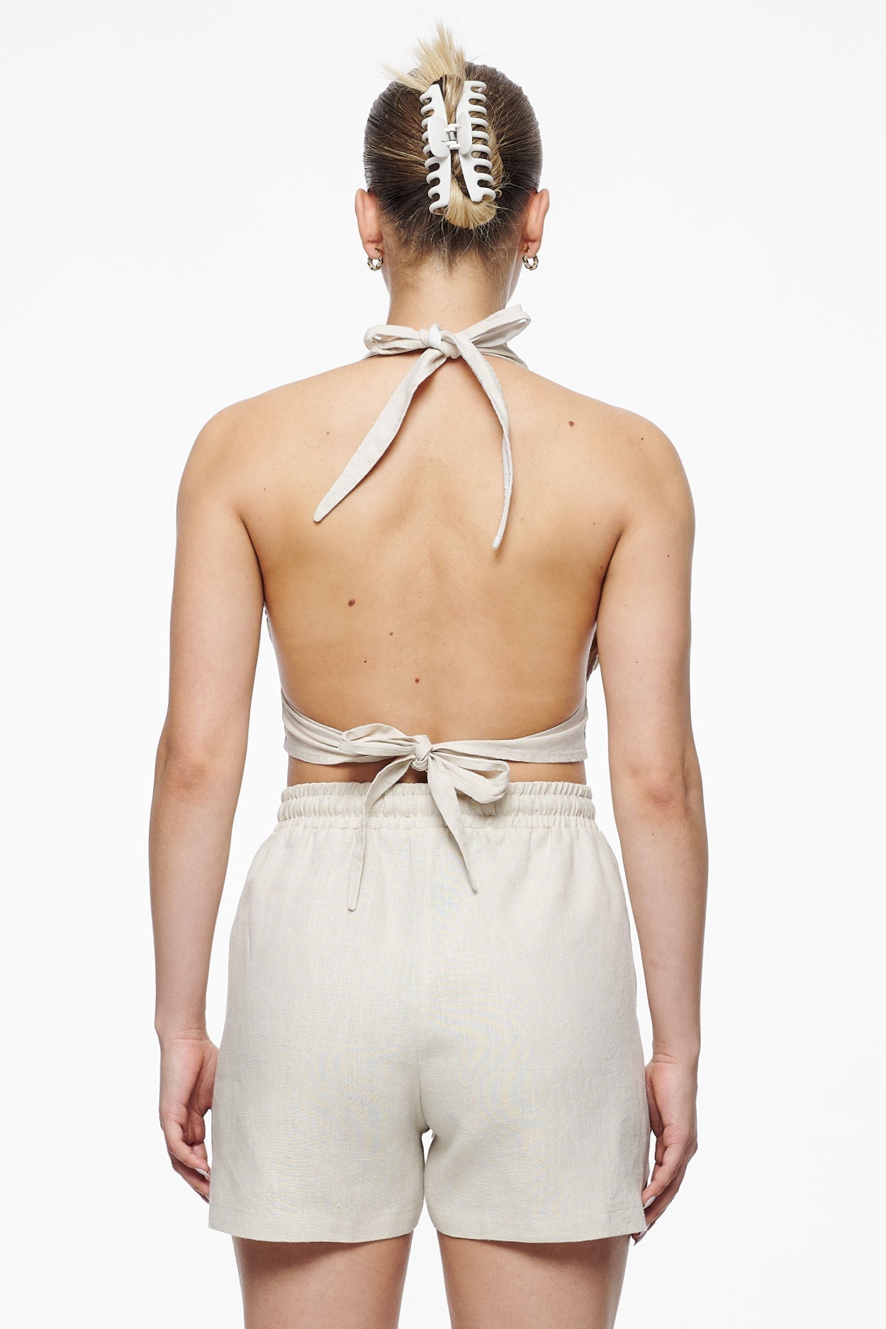 MOLLI CANVAS NECKHOLDER TOP UNBLEACHED - Drakkar shop