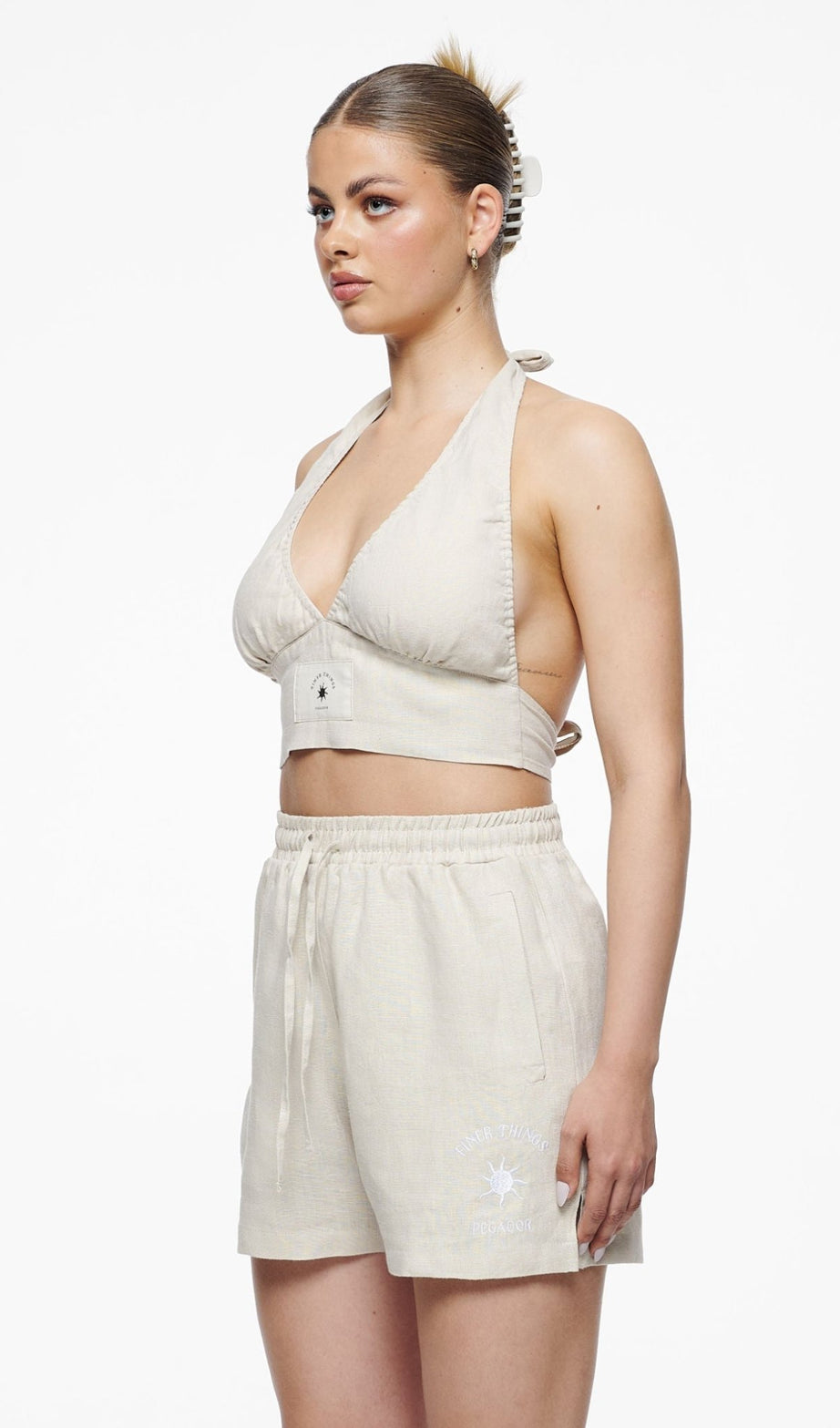 MOLLI CANVAS NECKHOLDER TOP UNBLEACHED - Drakkar shop