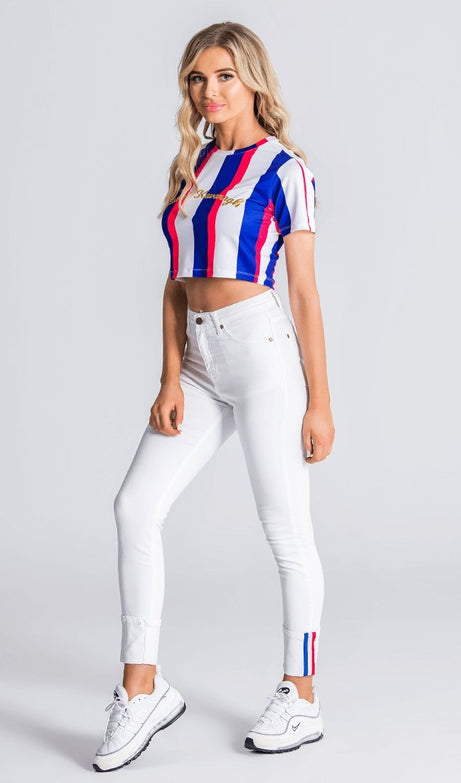 Multicolored Crop Tee With Gk Embroidery - Drakkar shop