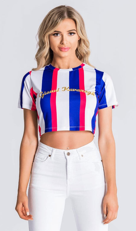 Multicolored Crop Tee With Gk Embroidery - Drakkar shop