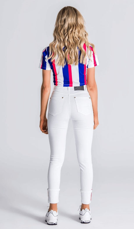 Multicolored Crop Tee With Gk Embroidery - Drakkar shop