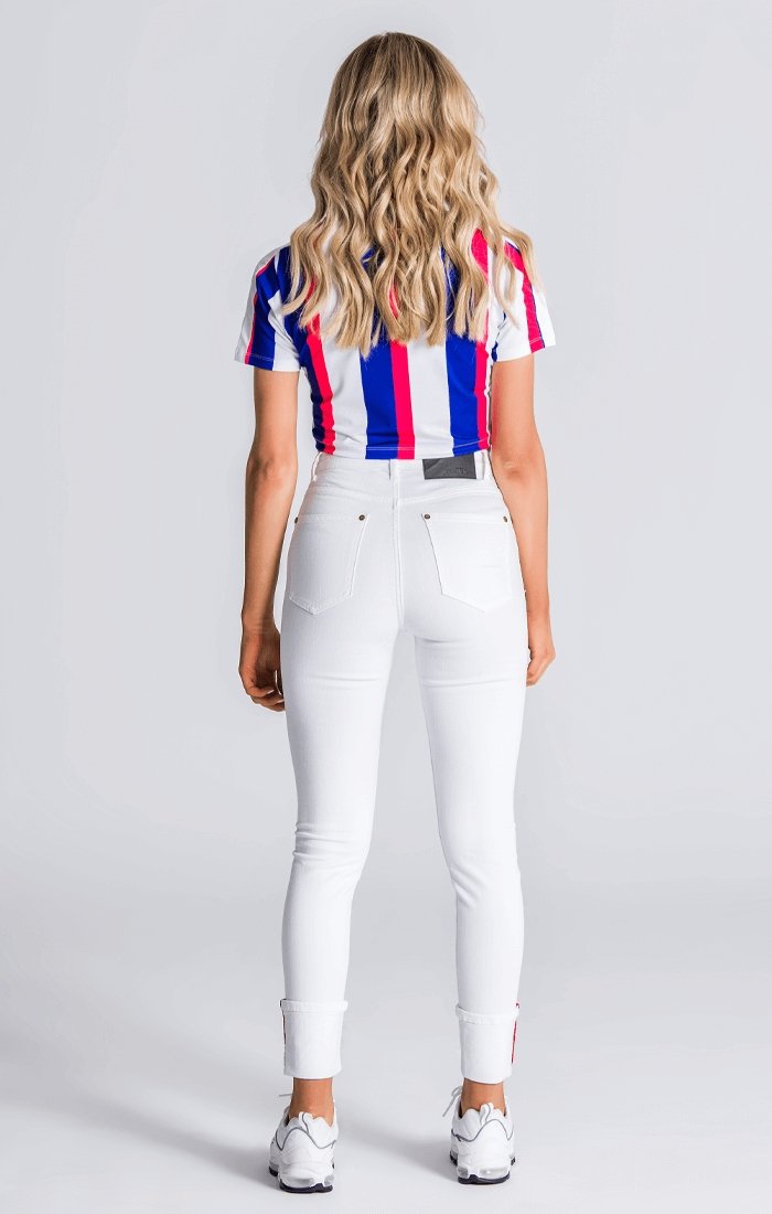 Multicolored Crop Tee With Gk Embroidery - Drakkar shop