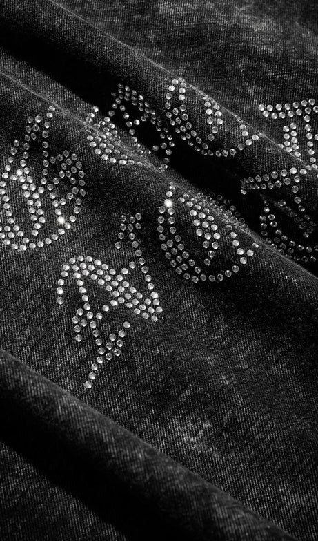 OVERSIZED RHINESTONE ACID WASH T-SHIRT - Drakkar shop