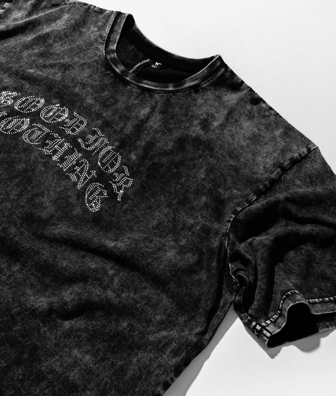 OVERSIZED RHINESTONE ACID WASH T-SHIRT - Drakkar shop