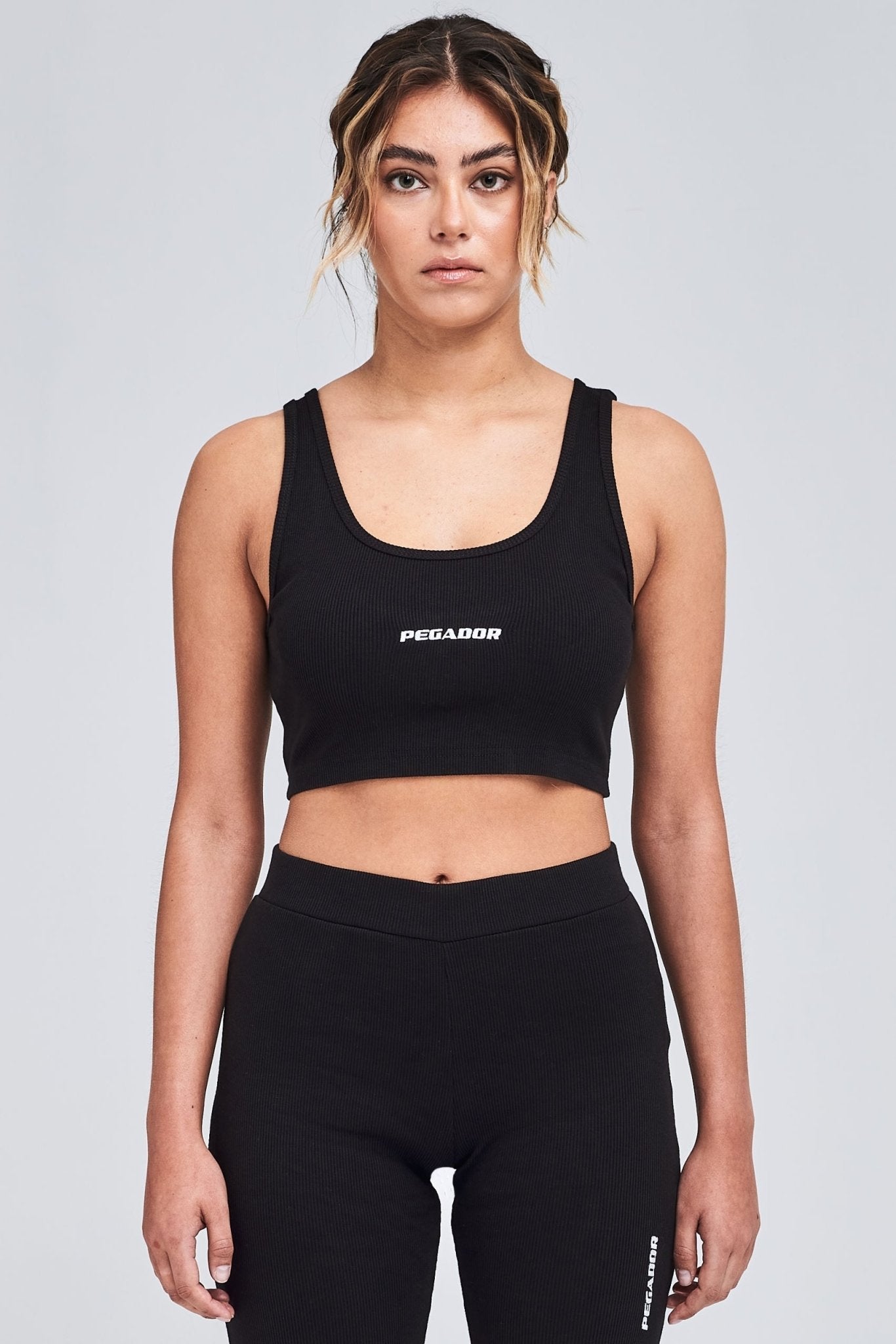 RUBY RIB CROP TOP BLACK - Drakkar shop