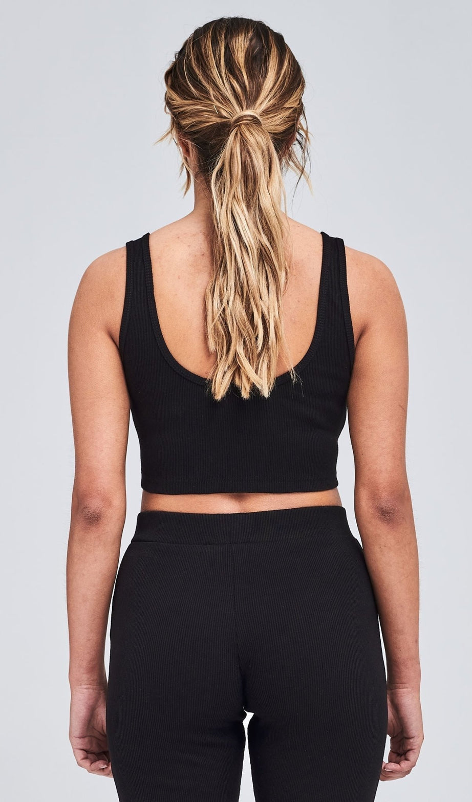 RUBY RIB CROP TOP BLACK - Drakkar shop