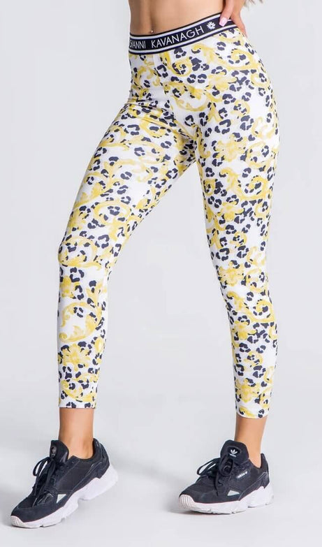 White Baroque Leopard Leggings - Drakkar shop