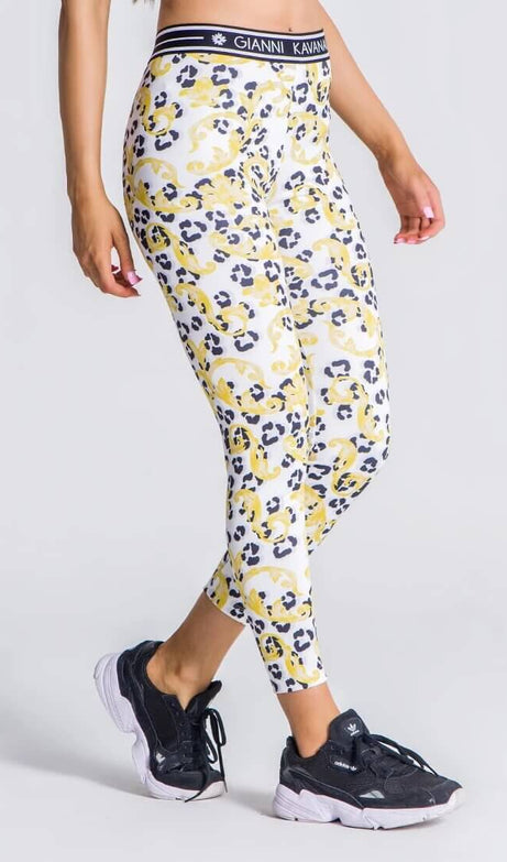 White Baroque Leopard Leggings - Drakkar shop