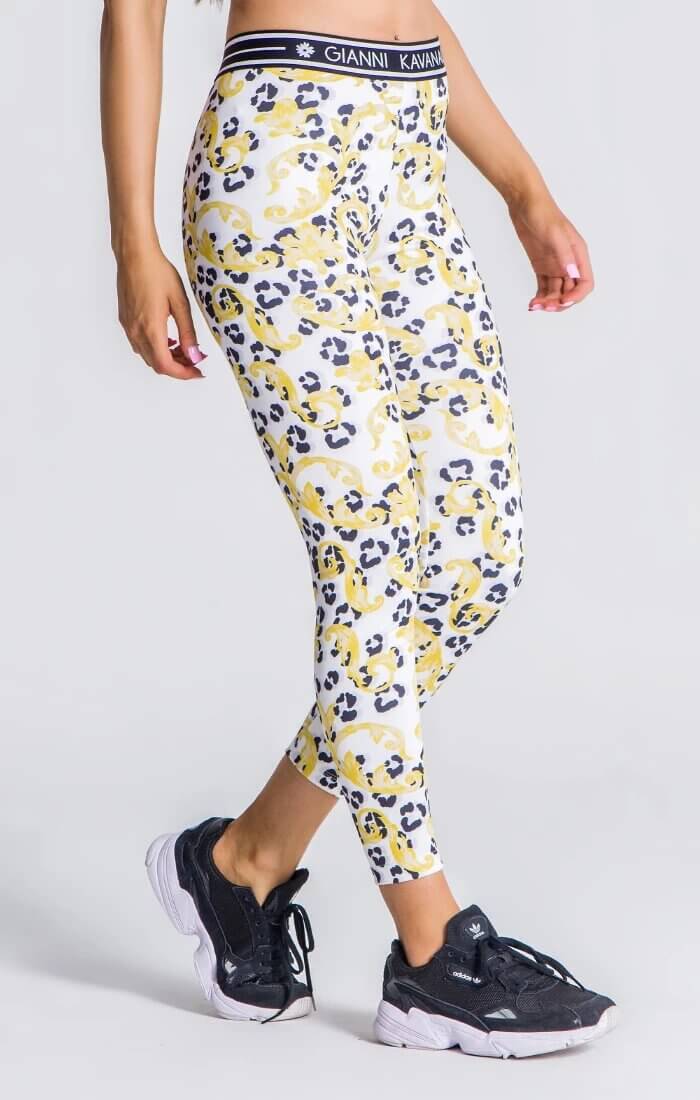 White Baroque Leopard Leggings - Drakkar shop
