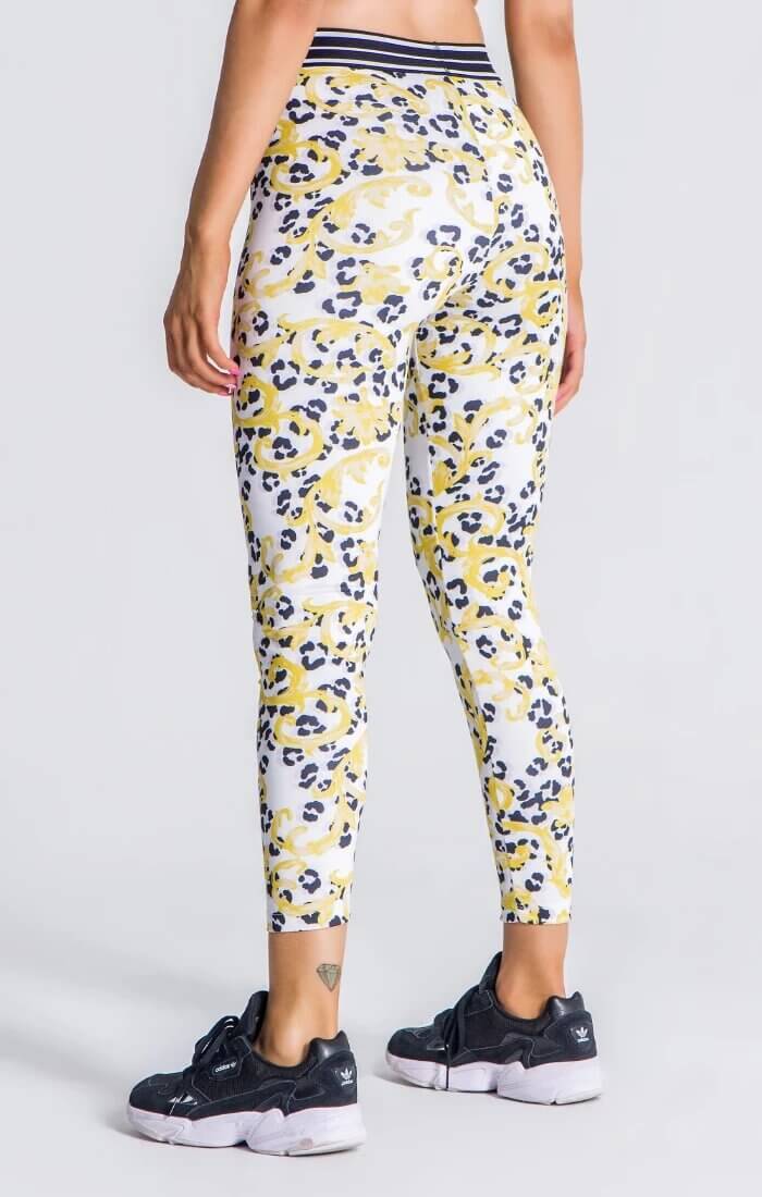 White Baroque Leopard Leggings - Drakkar shop