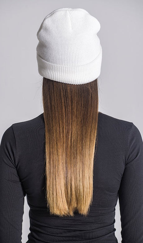 White Beanie with Gold GK Signature Logo/W - Drakkar shop