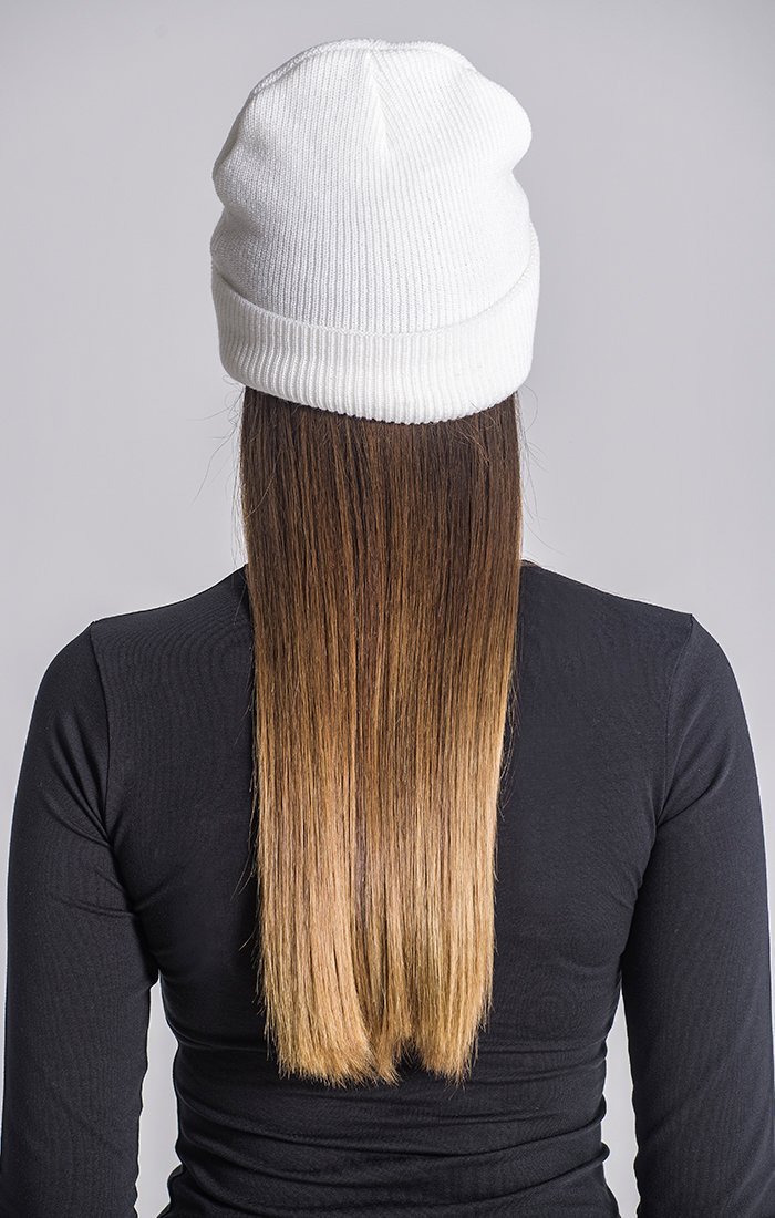 White Beanie with Gold GK Signature Logo/W - Drakkar shop