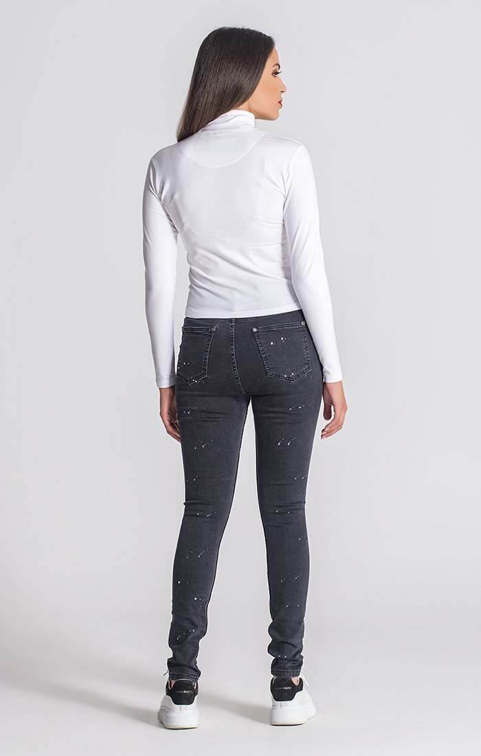 White Mystic Reflection Turtleneck Shirt - Drakkar shop