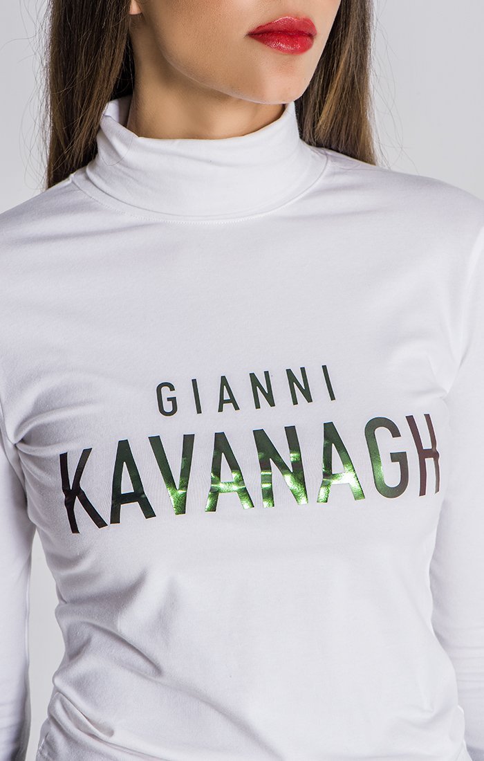 White Mystic Reflection Turtleneck Shirt - Drakkar shop