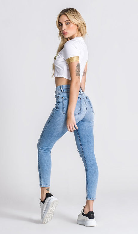 WHITE RAINFOREST CROPPED TEE - Drakkar shop