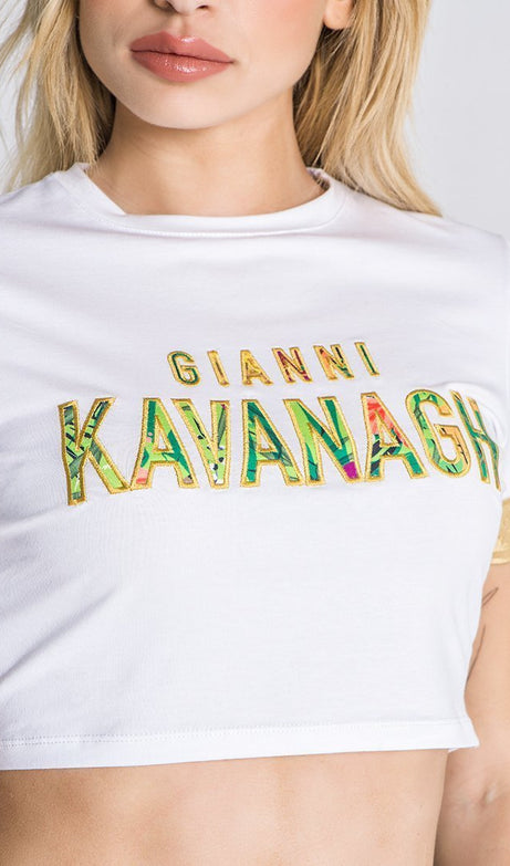 WHITE RAINFOREST CROPPED TEE - Drakkar shop